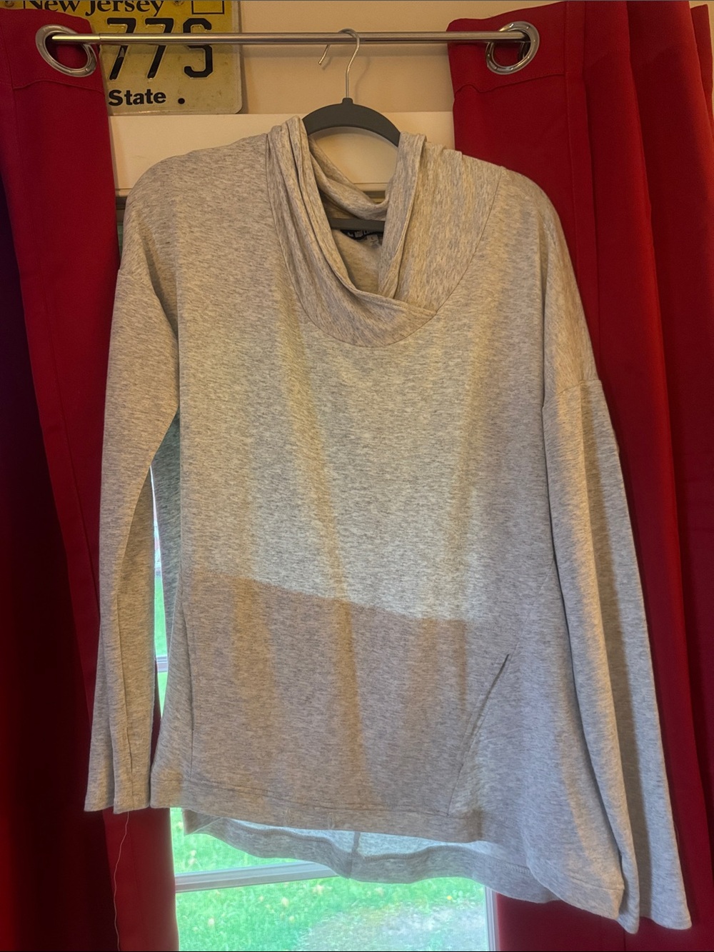 Cozy Light Gray Cowl Neck Women's Sweater
